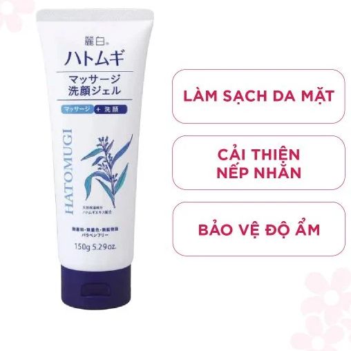 Kumano Gel rửa mặt Hatomugi Massage Face Wash 150g