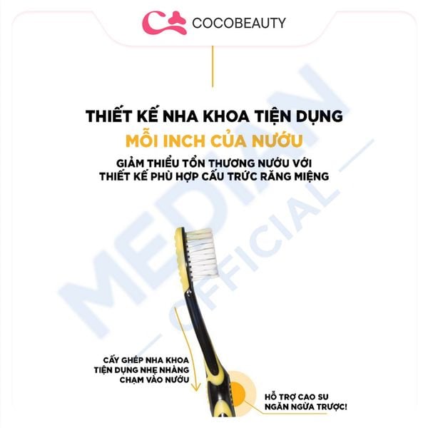 Bàn Chải Đánh Răng Median, Bàn Chải Đánh Răng Lông Tơ Siêu Mịn, Mềm Mại