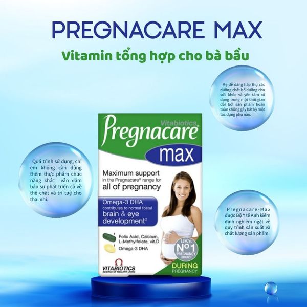 Viên bổ sung vitamin và khoáng chất cho phụ nữ mang thai Pregnacare Max Vitabiotics (84 viên)