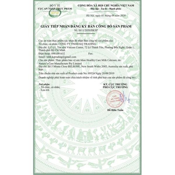 Viên sữa bổ sung Canxi cho bé Healthy Care Calcium Milk Kids, 60 viên