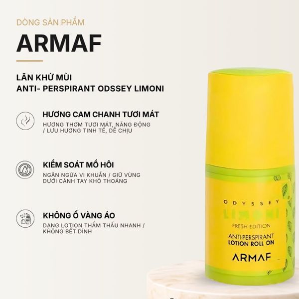 Lăn Khử Mùi Hương Nước Hoa Nam Armaf Odyssey Homme Anti-Perspirant Lotion Roll On 75ml