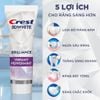 Kem đánh răng Crest 3D White Brilliance Vibrant Peppermint/Blast/Charcoal Trắng Răng Bảo Vệ Men Răng 130g