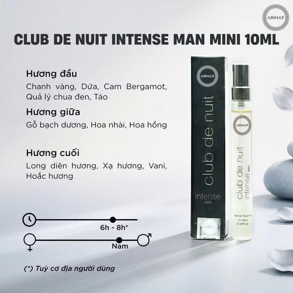 [10ml ] NƯỚC HOA ARMAF CLUB DE NUIT INTENSE MAN 10ml  – MÙI NAM TÍNH SANG TRỌNG