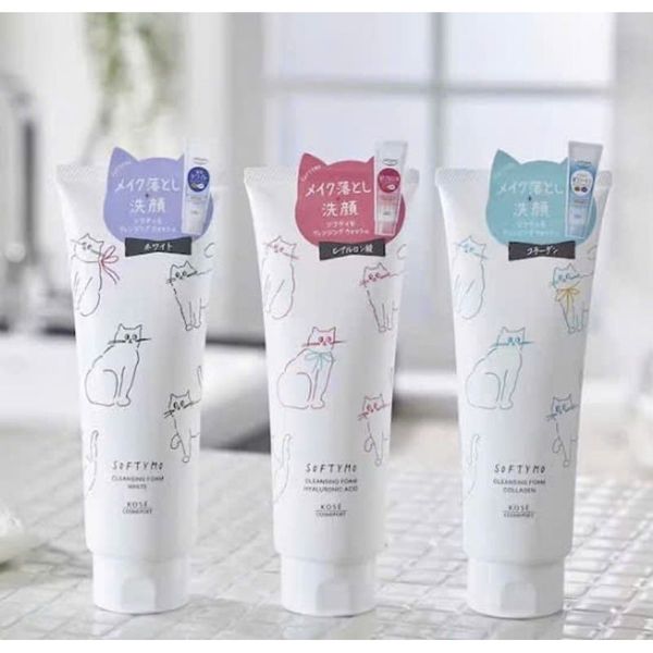 Sữa Rửa Mặt KOSE Softymo Nhật | SRM KOSE Collagen, White, Hyaluronic Acid, Ceramide 190g
