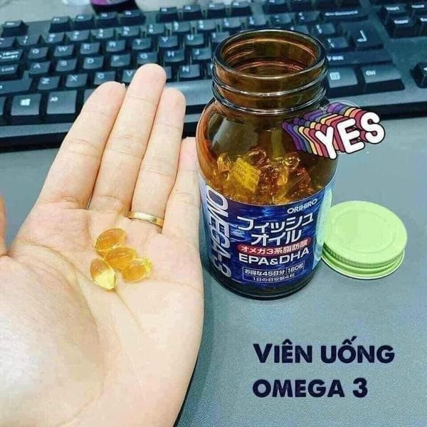 Viên uống dầu cá Omega 3 bổ mắt bổ não Orihiro Nhật Bản 180 viên