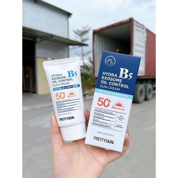 Kem chống nắng B5 Exosome Prettyskin phục hồi,kiềm dầu,cho da dầu, khô