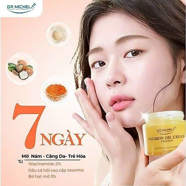 Kem Dưỡng Trắng Da Cá Hồi Salmon Oil Cream Dr Michela Hàn Quốc Hũ 80Gr