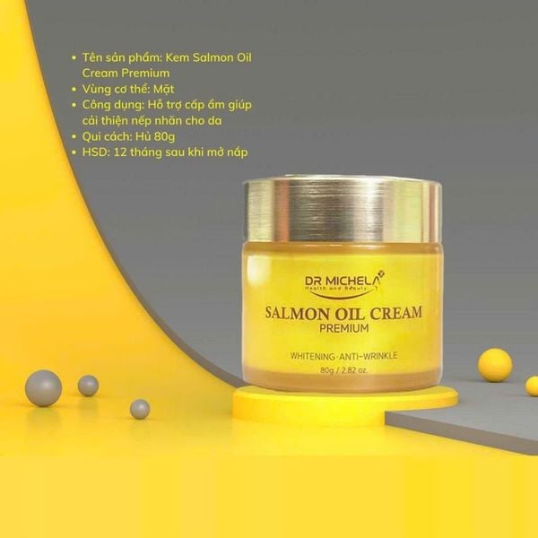 Kem Dưỡng Trắng Da Cá Hồi Salmon Oil Cream Dr Michela Hàn Quốc Hũ 80Gr