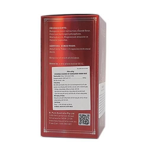 Vitatree Essence Of Kangaroo 40000 Max – Hộp 100 Viên | Bổ Thận Tráng Dương, Cải Thiện Sinh Lý, Tăng Cường Sức Khỏe