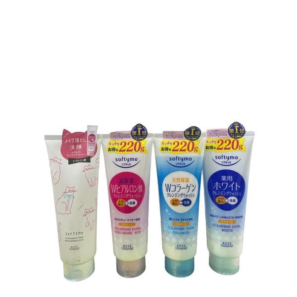 Sữa Rửa Mặt KOSE Softymo Nhật | SRM KOSE Collagen, White, Hyaluronic Acid, Ceramide 190g