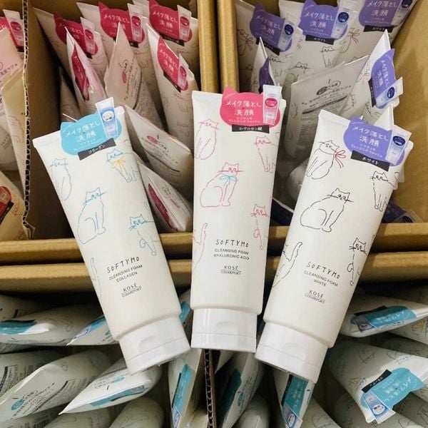 Sữa Rửa Mặt KOSE Softymo Nhật | SRM KOSE Collagen, White, Hyaluronic Acid, Ceramide 190g