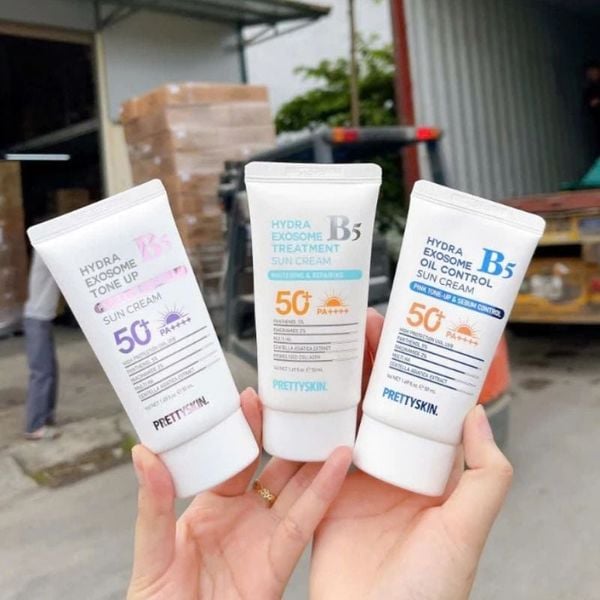 Kem chống nắng B5 Exosome Prettyskin phục hồi,kiềm dầu,cho da dầu, khô