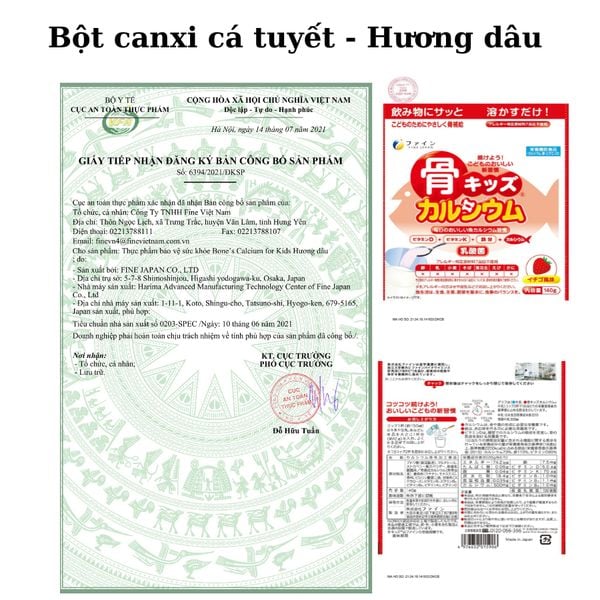 Bột Canxi Cá Tuyết Fine Bone's Calcium For Kids FINE JAPAN bổ sung Canxi hỗ trợ phát triển chiều cao