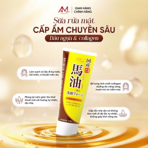 Sữa Rửa Mặt Dầu Ngựa Loshi 130g – Làm Sạch Sâu, Dưỡng Ẩm, Mịn Da (Roland)