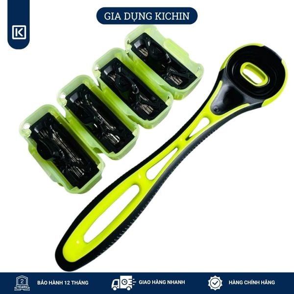 Dao Cạo Râu Kai Nhật 5 Blade Xfit Màu Xanh 4 Đầu Thay