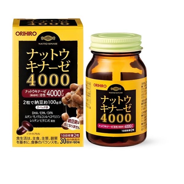 Viên Uống Phòng Ngừa Tai Biến Natto Kinase 4000FU Orihiro Nhật 60 Viên