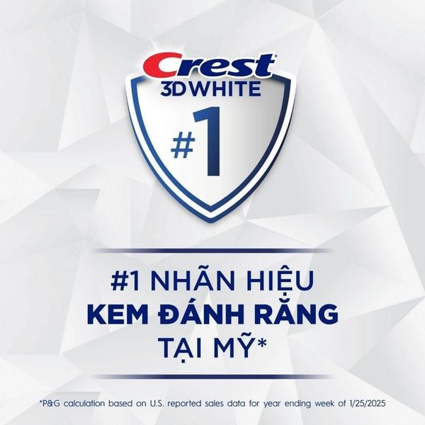 Kem đánh răng Crest 3D White Brilliance Vibrant Peppermint/Blast/Charcoal Trắng Răng Bảo Vệ Men Răng 130g