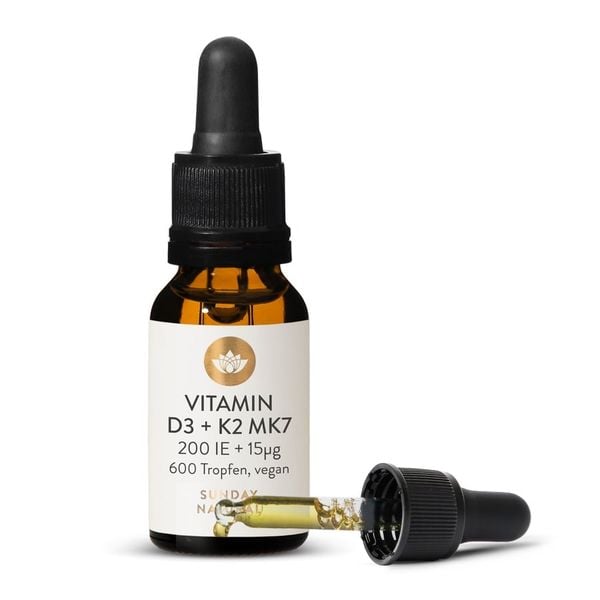 Sunday Natural - VITAMIN D3 + K2 MK7 200 IU + 15µg  cho trẻ em 0-4 tuổi