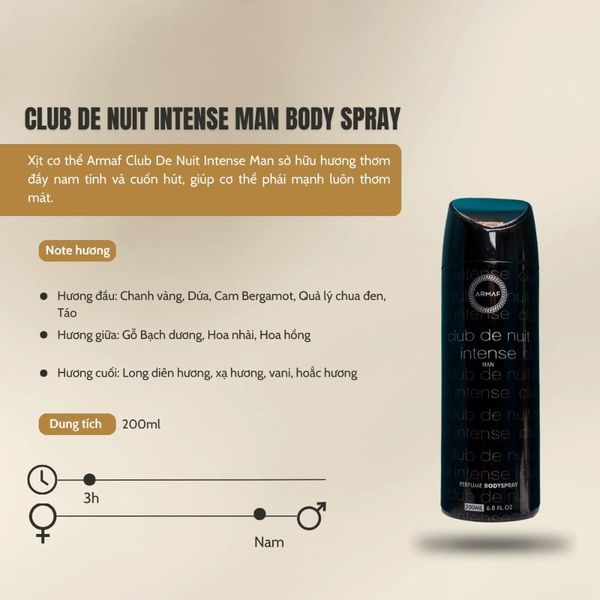 Xịt Thơm Body Armaf & Lattafa – Le Parfait, Club De Nuit, Sublime 200ml