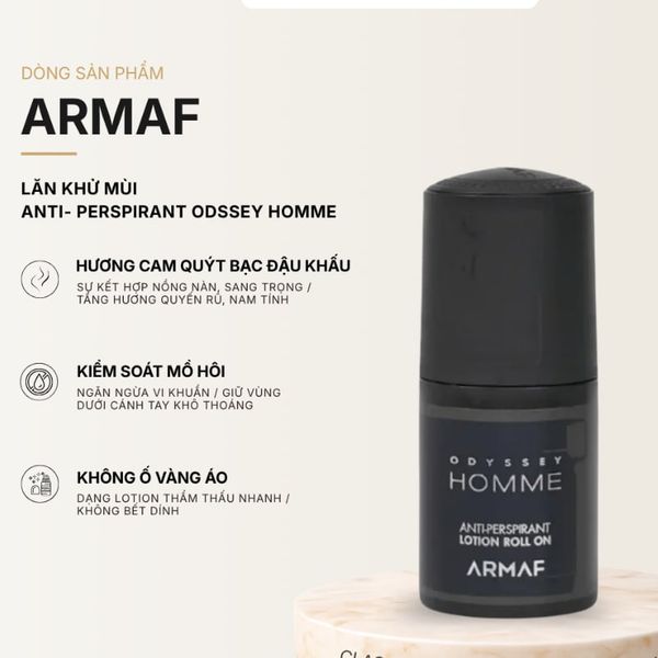 Lăn Khử Mùi Hương Nước Hoa Nam Armaf Odyssey Homme Anti-Perspirant Lotion Roll On 75ml