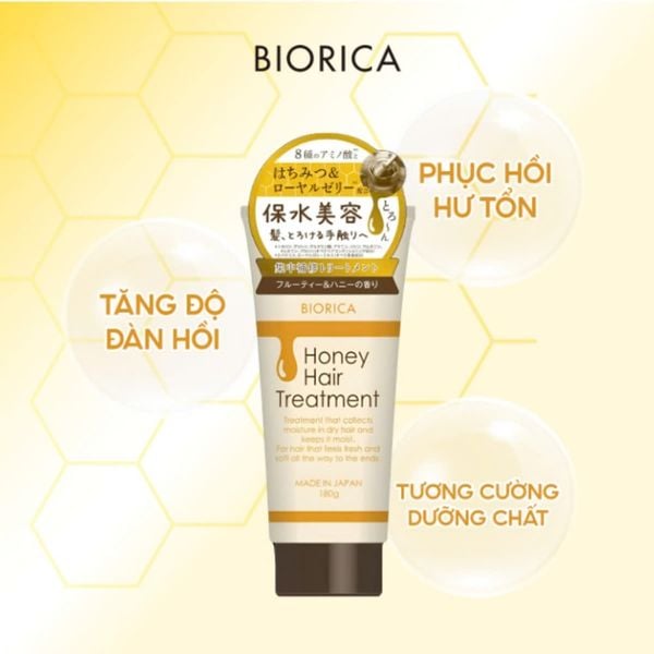 Kem Ủ Tóc Giúp Tóc Chắc Khỏe Biorica Nhật Bản chiết xuất đất sét,thảo mộc, mật ong tuýp180g