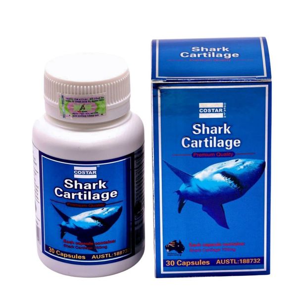 Sụn Cá Mập Costar SHARK CARTILAGE 750MG, Bổ Khớp - Hộp 30 Viên - Nhập Khẩu Chính Hãng Úc
