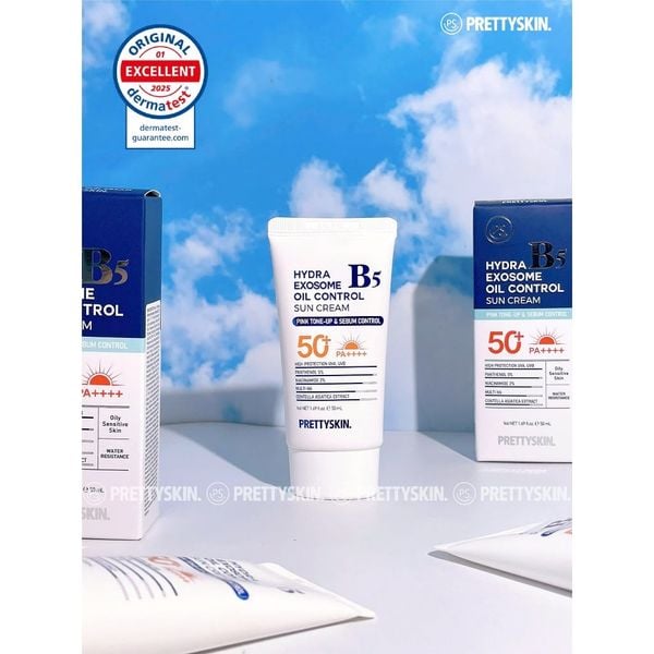 Kem chống nắng B5 Exosome Prettyskin phục hồi,kiềm dầu,cho da dầu, khô