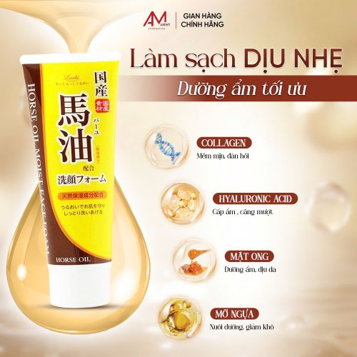 Sữa Rửa Mặt Dầu Ngựa Loshi 130g – Làm Sạch Sâu, Dưỡng Ẩm, Mịn Da (Roland)