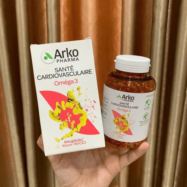 Viên Uống Dầu Cá Hỗ Trợ Tim Mạch Arkopharma Arkogelules Omega 3 Pháp 60 viên/Hộp