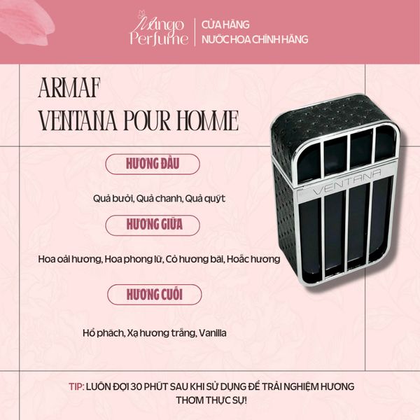 Nước hoa Nam Ventana Pour Homme EDP 10ml  | Nam tính - Tinh tế - Cuốn hút
