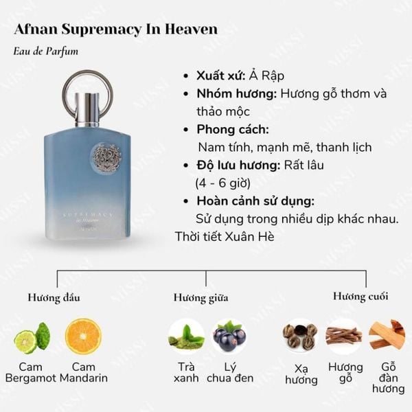 Nước Hoa Nam AFNAN Supremacy In Heaven EDP 100ML
