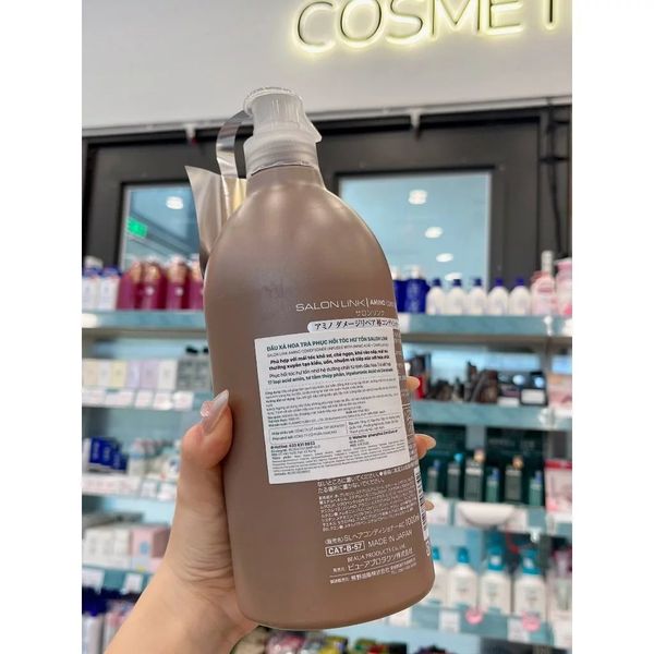 Bộ Dầu Gội, Xả Hoa Trà Phục Hồi Tóc Hư Tổn Salon Link Salonlink Damage & Repair 1000ml Nhật Bản (đỏxnâu)