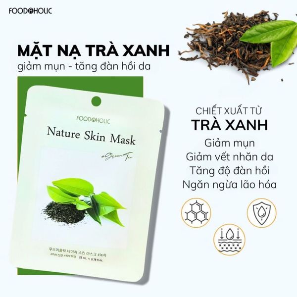 [Lẻ 1 Miếng] Mặt Nạ Giấy Dưỡng Da Foodaholic Natural Skin Mask 23ml - Thiên Nhiên, Lành Tính