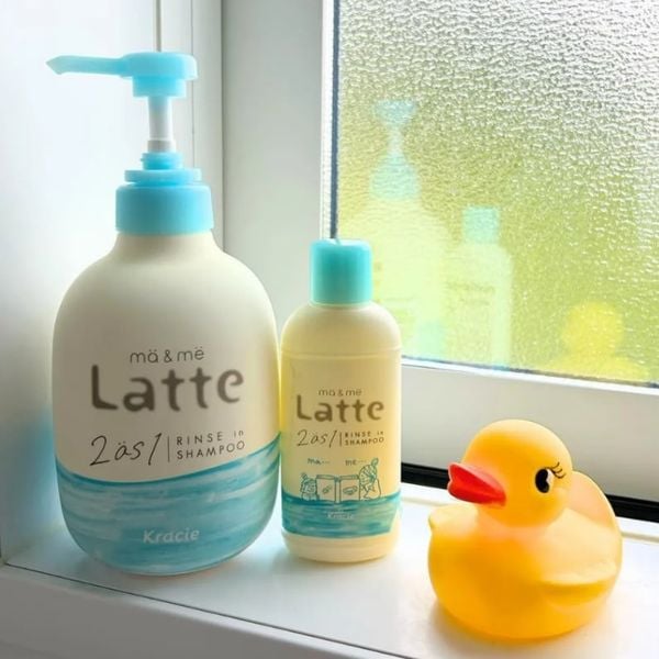 Dầu Gội Xả 2 Trong 1 Dưỡng Tóc Suôn Mượt Kracie Latte Ma&Me Dành Cho Cả Gia Đình chai 490ml