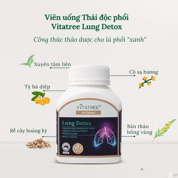Thải Độc Phổi Úc Vitatree Lung Detox – 60 ViênÚc