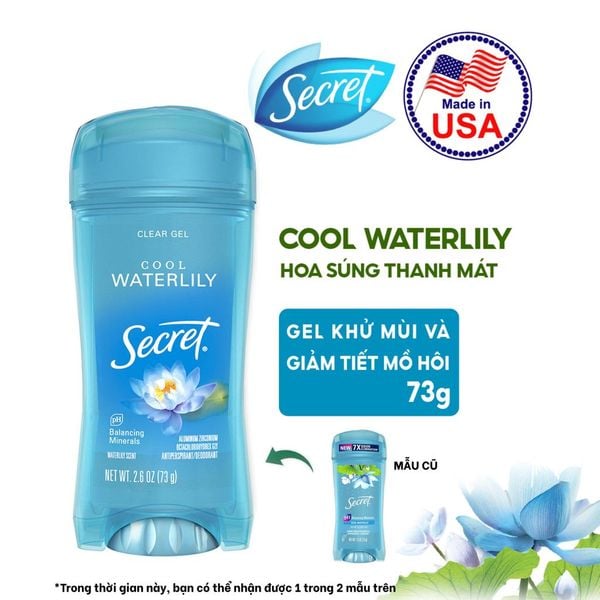 Gel Khử Mùi Secret Cool Waterlily Antiperspirant/Deodorant 73g
