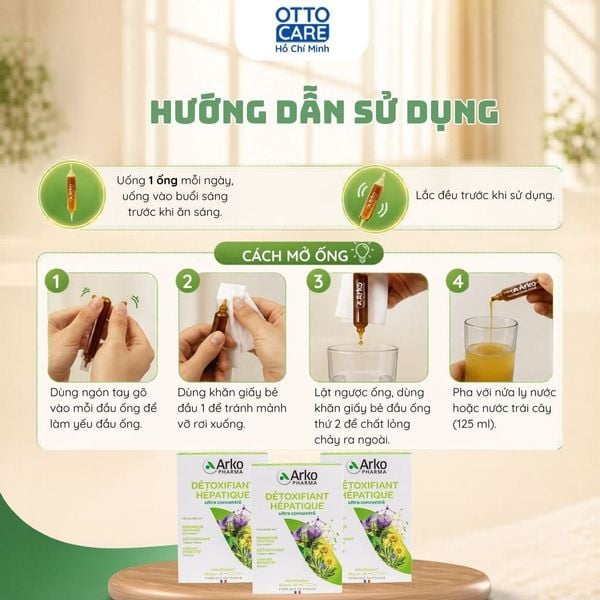 Thực phẩm bảo vệ sức khỏe ARKOFLUIDES DETOXIFIANT HEPATIQUE (Hộp 20 ống)