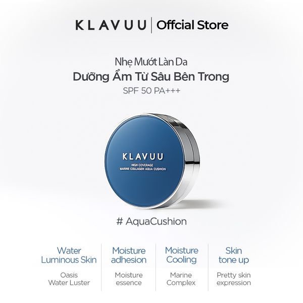 Phấn Nước Klavuu BLUE Pearlsation Collagen Aqua Cushion 12g