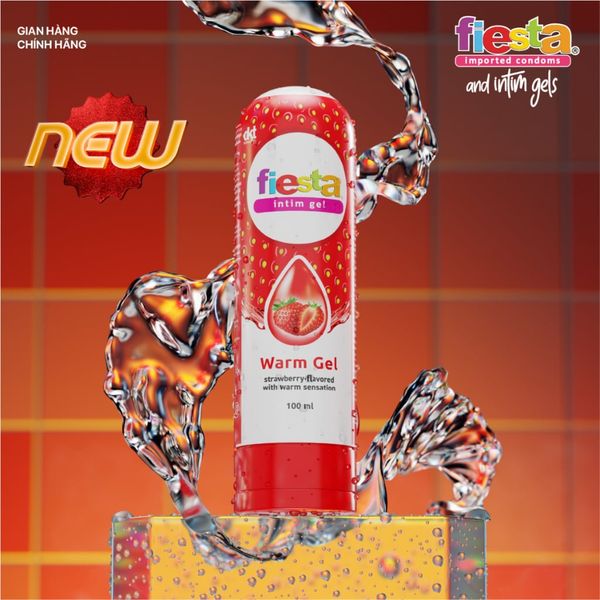 1 Chai Gel Bôi Trơn Fiesta Hương Dâu Nóng Ấm 100ml