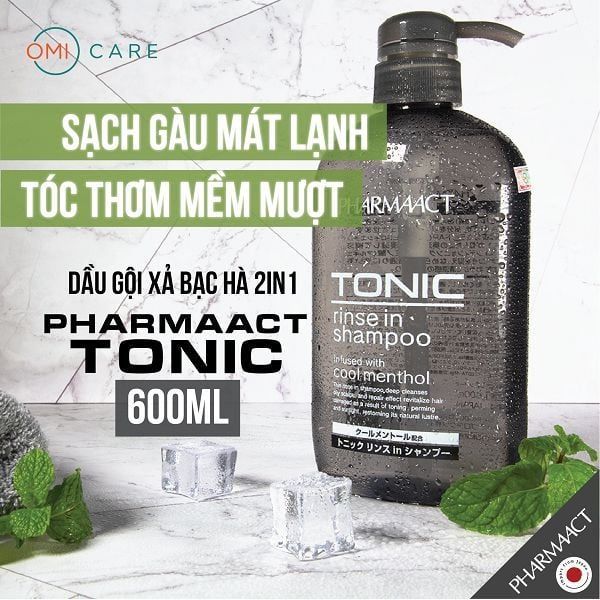 Dầu Gội Xả 2in1 Bạc Hà Mát Lạnh cho Nam PharmaAct Tonic Rinse In Shampoo (550ml)