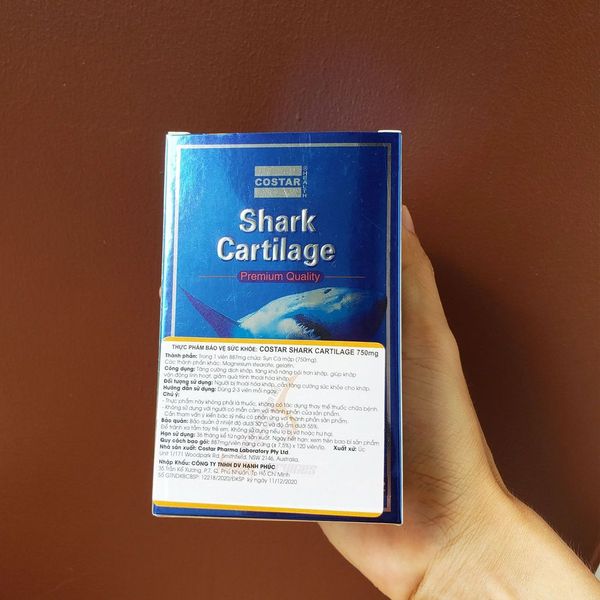 Sụn Cá Mập Costar Úc Blue Shark Cartilage 750mg (120 Viên) Hỗ Trợ Xương Khớp