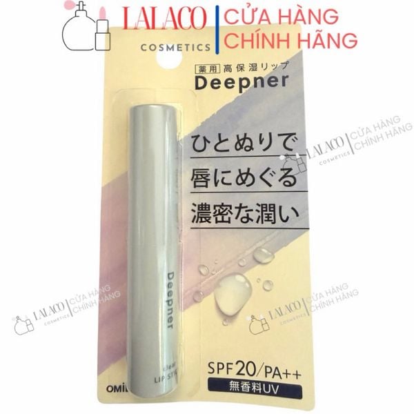 Son Dưỡng Chống Nắng Nhật Bản Dưỡng Ẩm Sâu Cho Môi Nhạy Cảm Khô Nứt Nẻ Omi Menturm Deepner Nhật Bản (2.3g/thỏi)