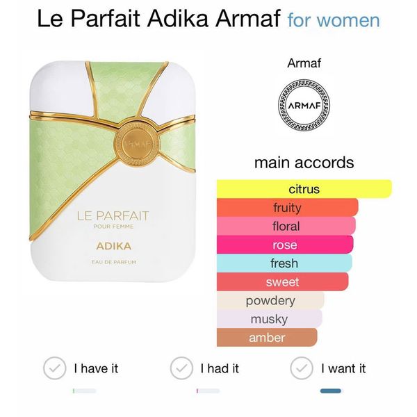 Nước Hoa Nữ Armaf Le Parfait Adika Pour Femme EDP 100ml