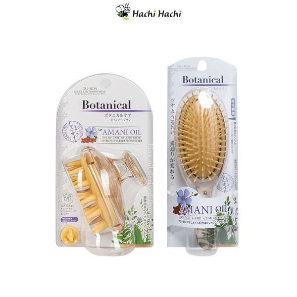 Lược gội đầu / Lược chải đầu Botanical Amani Oil chứa tinh dầu hạt lanh ngừa rụng tóc
