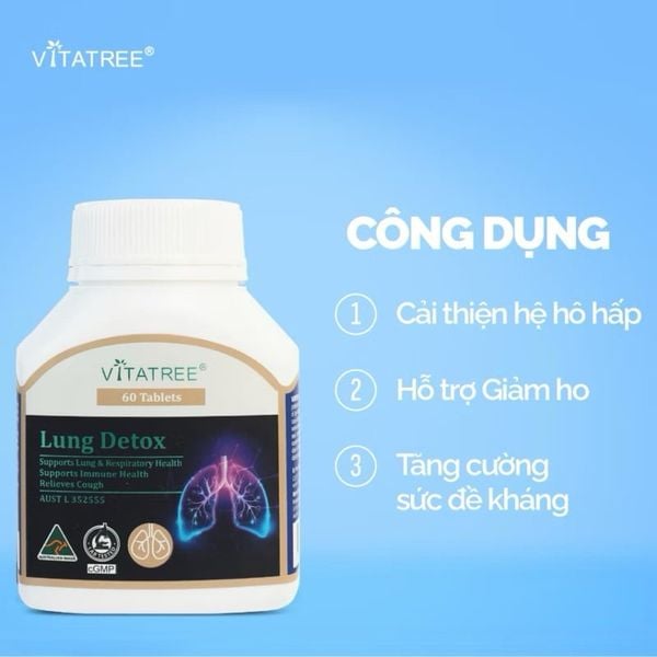 Thải Độc Phổi Úc Vitatree Lung Detox – 60 ViênÚc