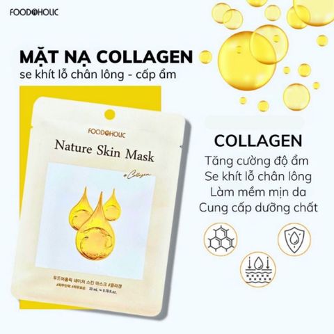[Lẻ 1 Miếng] Mặt Nạ Giấy FOODAHOLIC Nature Skin Mask 23ml – Cấp Ẩm, Dưỡng Da, Thư Giãn, Giá Hợp Lý