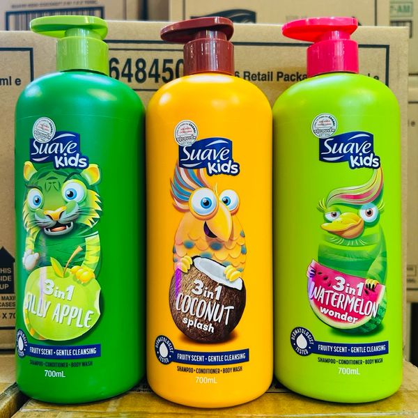 Sữa Tắm Gội Trẻ Em Suave Kids 3 Trong 1 700ml - Không Cay Mắt, Thơm Mát & Dịu Nhẹ