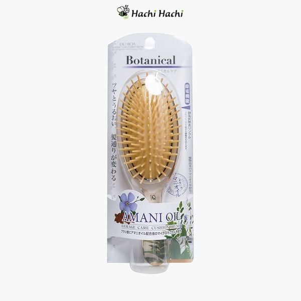 Lược gội đầu / Lược chải đầu Botanical Amani Oil chứa tinh dầu hạt lanh ngừa rụng tóc