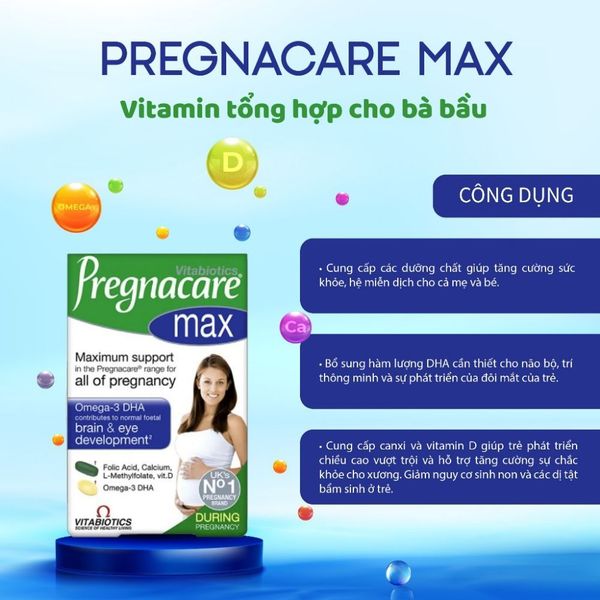 Viên bổ sung vitamin và khoáng chất cho phụ nữ mang thai Pregnacare Max Vitabiotics (84 viên)