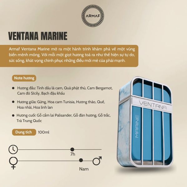 Nước hoa Nam Armaf Ventana Marine EDP 100ml